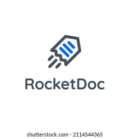 Rocket Fast Send Receive Upload Cloud Document Vector Abstract Illustration Logo Icon Design Template Element