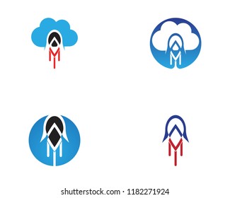 Rocket faster icon logo vector template