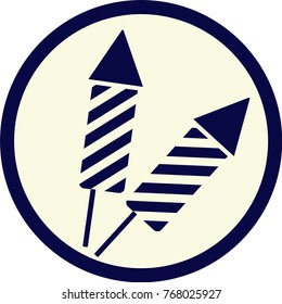 Rocket. Festive firework. Vector icon.