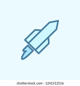 rocket field outline icon. Element of 2 color simple icon. Thin line icon for website design and development, app development. Premium icon
