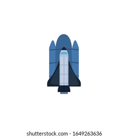 Rocket fill style icon of Space futuristic cosmos outside universe galaxy astronomy adventure and exploration theme Vector illustration