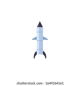 Rocket fill style icon of Space futuristic cosmos outside universe galaxy astronomy adventure and exploration theme Vector illustration