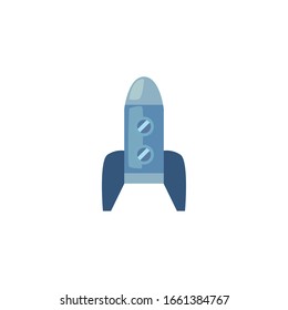 Rocket fill style icon of Space futuristic cosmos outside universe galaxy astronomy adventure and exploration theme Vector illustration