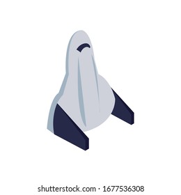 Rocket fill style icon of Space futuristic cosmos outside universe astronomy adventure and exploration theme Vector illustration