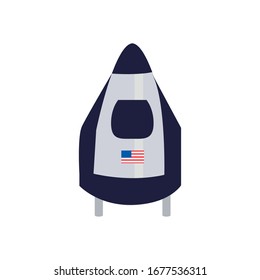 Rocket fill style icon of Space futuristic cosmos outside universe astronomy adventure and exploration theme Vector illustration