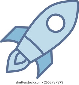 Symbol "Rakete mit blauem Ton"