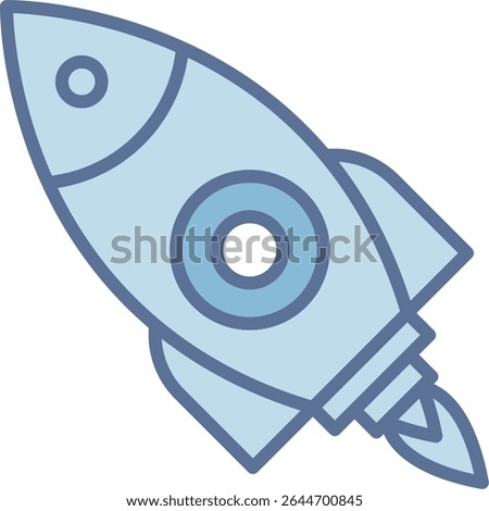 Rocket Filled Blue Tone Icon