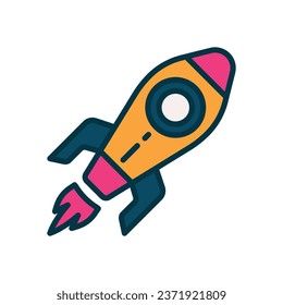 rocket filled color icon. vector icon for your website, mobile, presentation, and logo design.