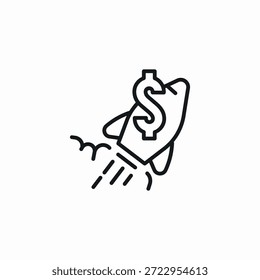 Rakete Finanzen Boost Symbol Zeichen Vektor