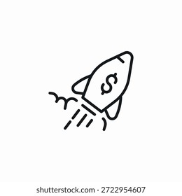 Rakete finanziellen Schub Symbol-Vektor