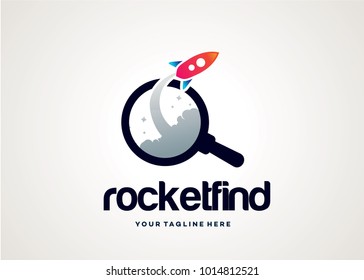 Rocket Find Logo Template Design Vector, Emblem, Design Concept, Creative Symbol