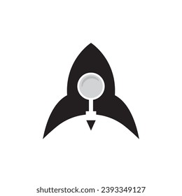rocket finder logo icon design.