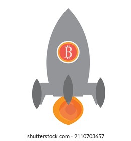 A rocket with fire coming out bitcoin