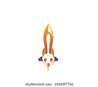 rocket fire icon logo design template