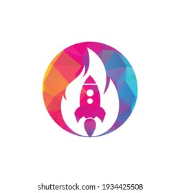 Rocket fire logo design. Fire and rocket logo combination. Flame and airplane symbol or icon.
