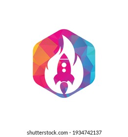Rocket fire logo design. Fire and rocket logo combination. Flame and airplane symbol or icon.