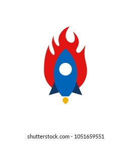 Rocket Fire Logo Icon Design