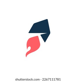 Rocket Fire Plane Space Ship Abstract Modern Simple Minimal Logo Symbol Icon Launch Chevron Arrow Pointing Up Fly Sky Flame Startup Complany