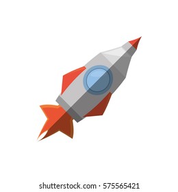 rocket with fire related icon, vector illustration image