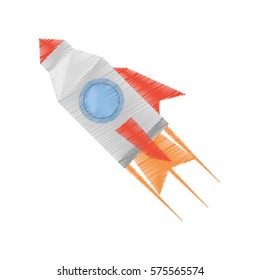 rocket with fire related icon, vector illustration image