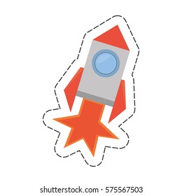 rocket with fire related icon, vector illustration image