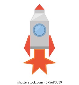 rocket with fire related icon, vector illustration image
