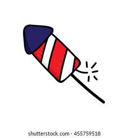 Rocket fire work in American color.