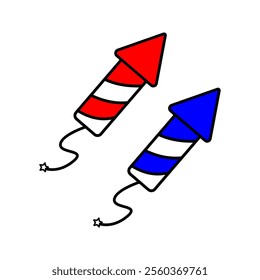 rocket firecracke icon set .on white background