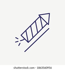 Rocket Firecrackers Fireworks Outline Vector Icon
