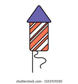 rocket firework celebration isolated icon vector illustration design