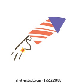 rocket firework celebration isolated icon vector illustration design
