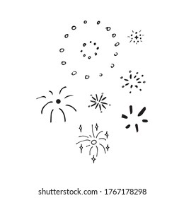 Rocket firework doodle. Vector illustration