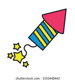 rocket firework explosive isolated icon vector illustration design