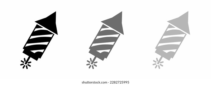 Rocket firework icon simple illustration set on white background.