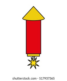 rocket firework isolated icon vector illustration design