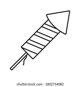 rocket firework line style icon vector illustration design
