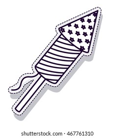 rocket firework usa party vector illustration design