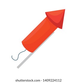 rocket fireworks celebration icon vector illustration