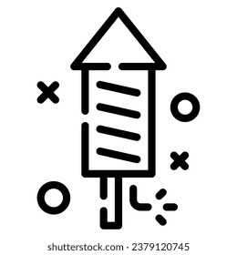 Rocket fireworks Icon Illustration for web, app, infographic, etc