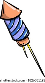 Rocket fireworks, illustration, vector on white background