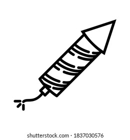 Raketenfeuerwerk, Vektorsymbol. Gut für Zeichen, Symbole, Logo, Dekoration, Webdesign