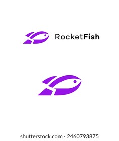 Rocket Fish Logo Identity Sign Symbol Template  