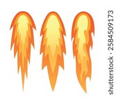 Rocket Flame Fire Contrail Vector Illustration