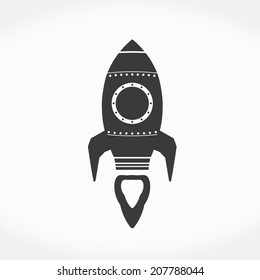 Rocket with flame icon, vector eps10 illustration