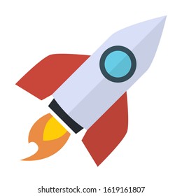 rocket flat color vector icon