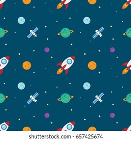 Rocket flat design concept for Project start up and development process.