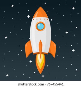 rocket flat design icon 