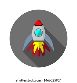 Rocket Flat design on white and gray background