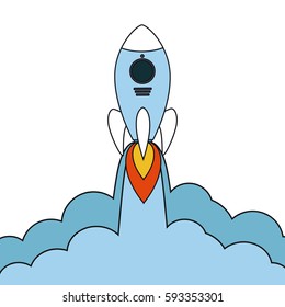 Rocket. Flat design vector illustration concept of new business project start up development. Start Up. 