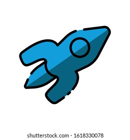 Rocket flat icon.  Design template vector